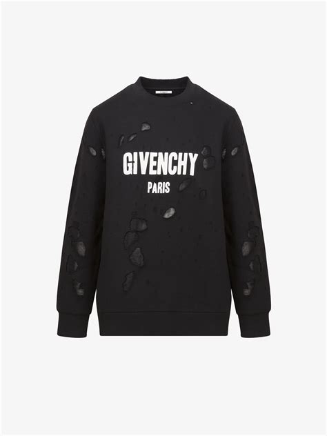 givenchy paris signature sweater|givenchy paris sweatshirt destroyed.